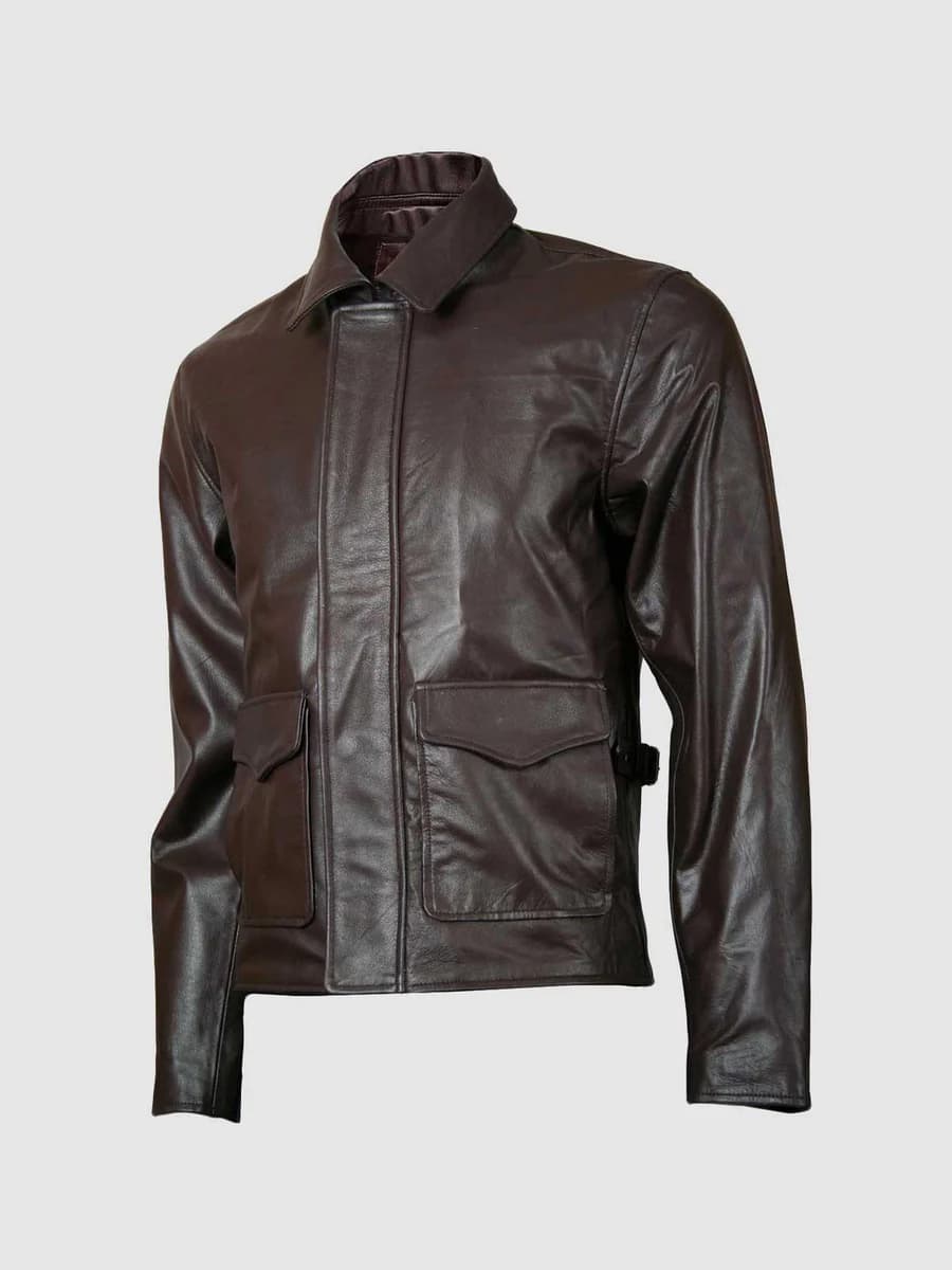 Brown Leather Biker Jacket